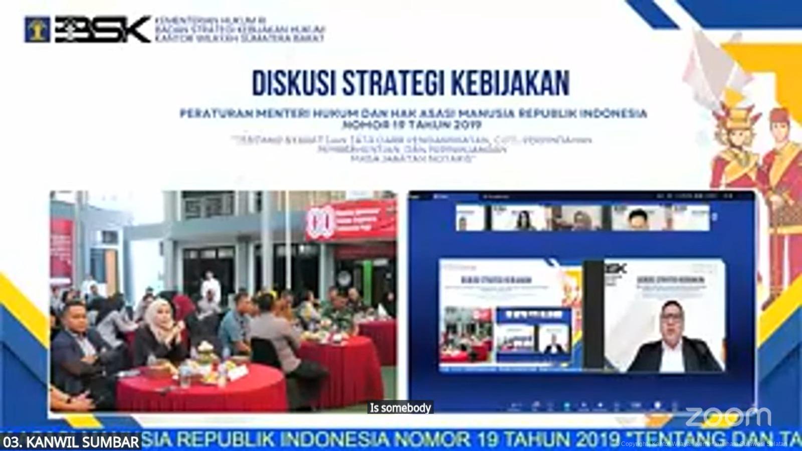 Kakanwil Kemenkum Sulsel Apresiasi Diskusi Strategi Kebijakan Hukum, Bahas Permenkumham 19/2019 tentang Jabatan Notaris