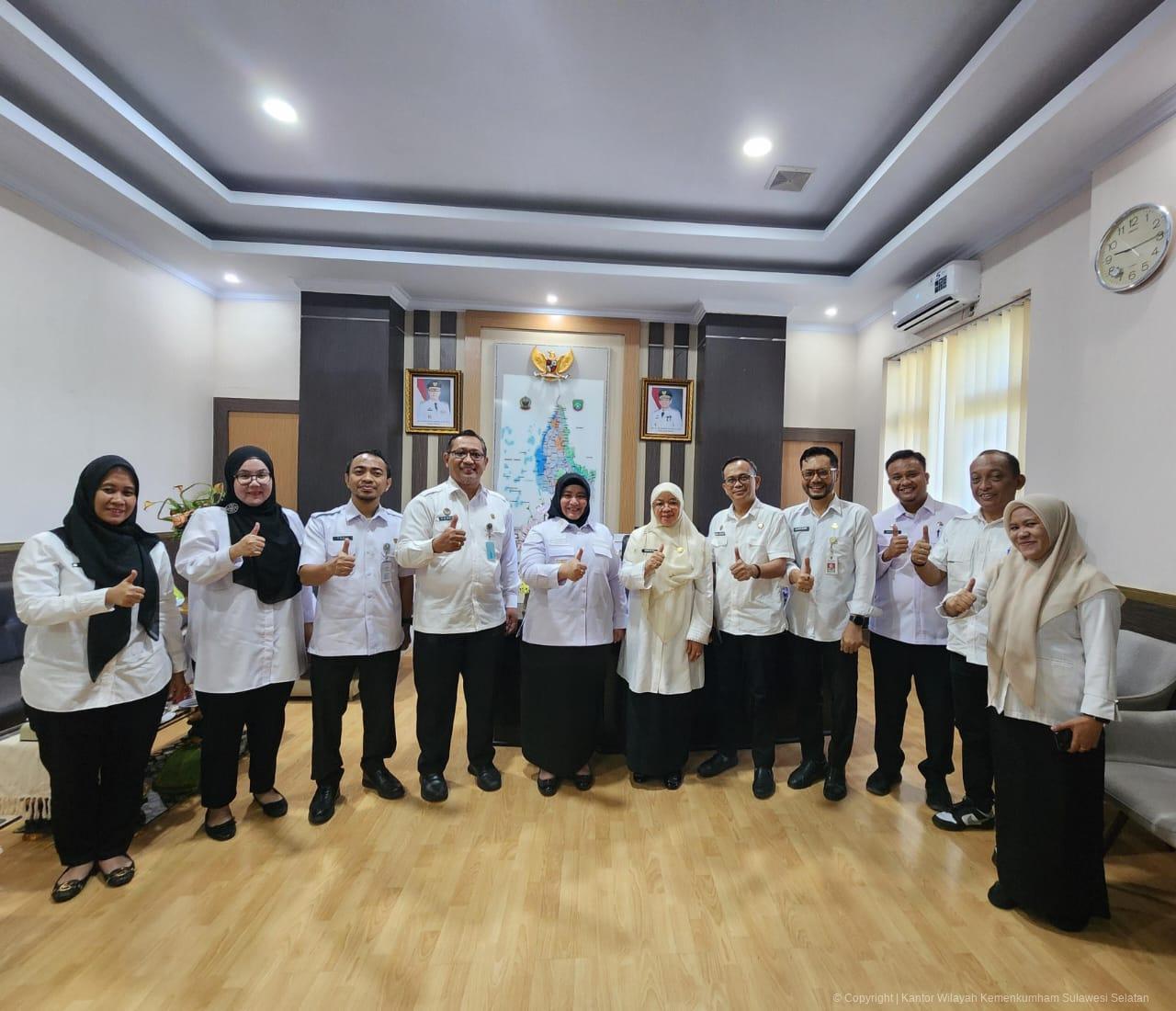 Kanwil Kemenkum Sulsel Perkuat Koordinasi Pembinaan Hukum dengan Pemda Pangkep