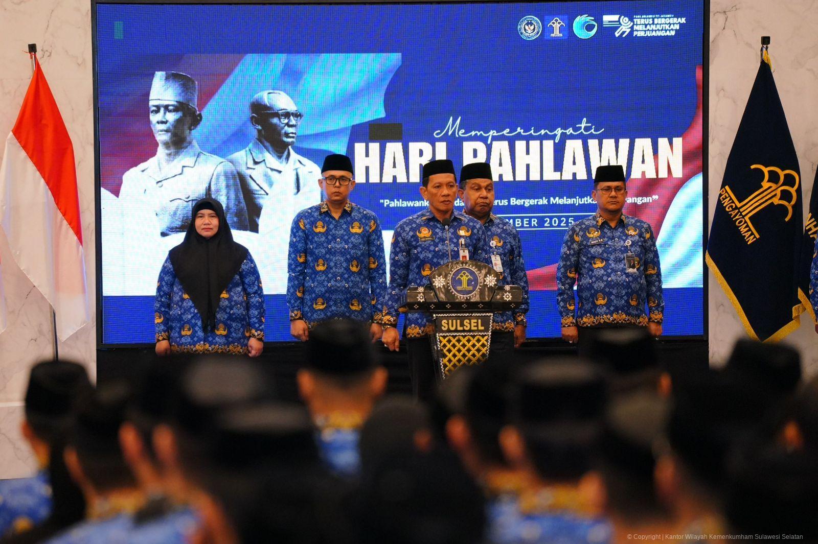 Peringati Hari Pahlawan, Kakanwil Kemenkum Sulsel Ajak ASN Teladani Semangat Perjuangan