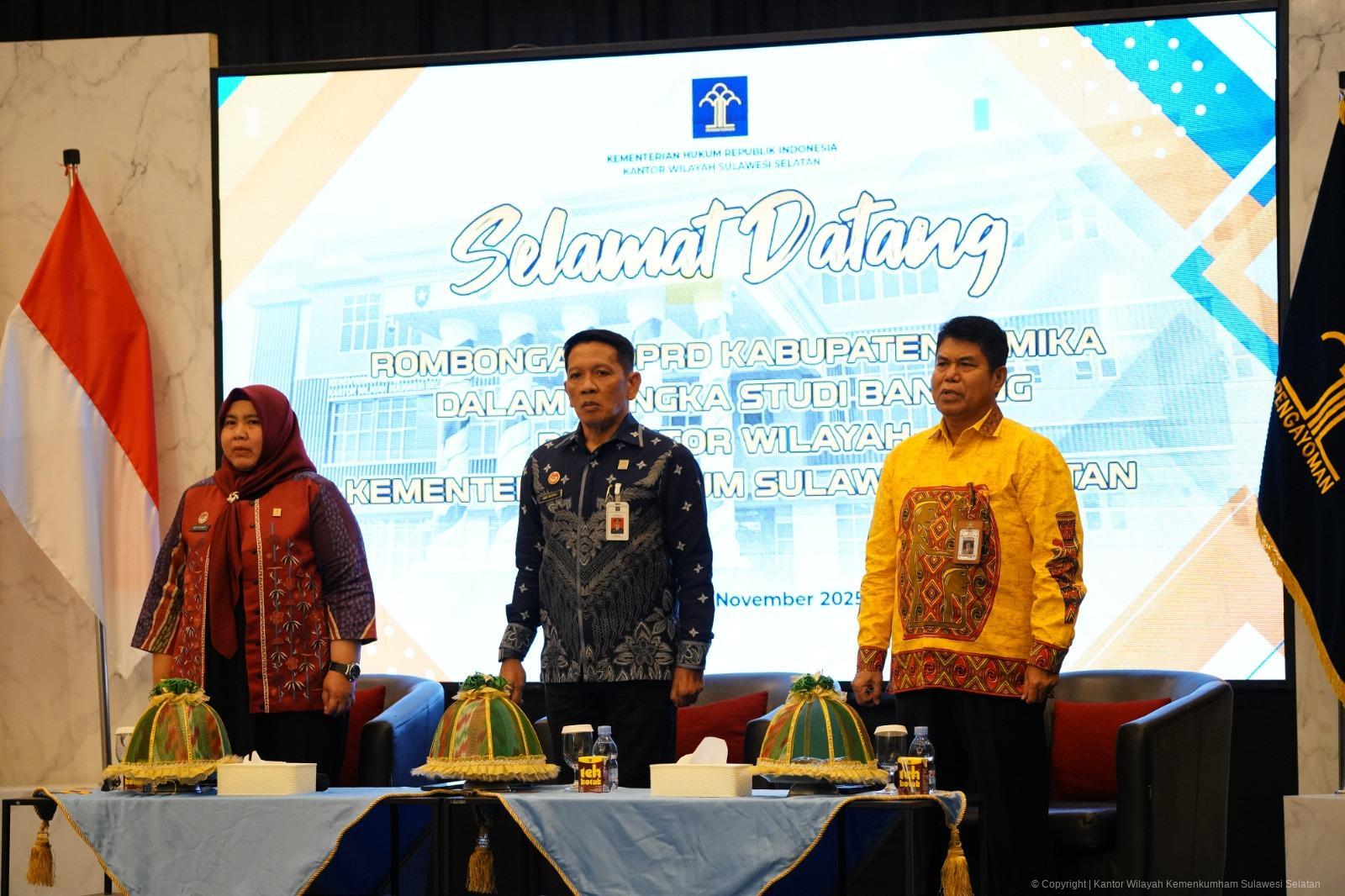 Kanwil Kemenkum Sulsel Terima Kunjungan DPR Kabupaten Mimika untuk Studi Tiru Pembentukan Regulasi