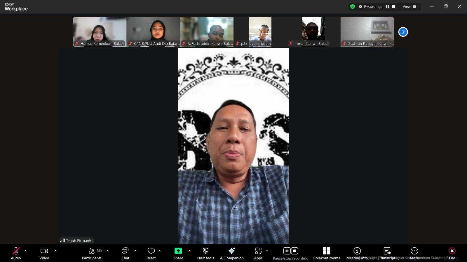 ASN Kanwil Kemenkum Sulsel Diingatkan Perkuat Mental Kerja dan Tingkatkan Dedikasi