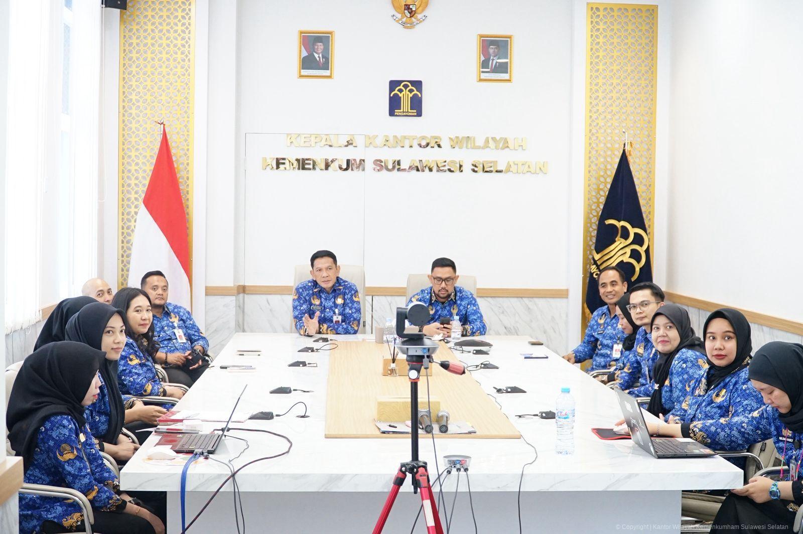 Kanwil Kemenkum Sulsel Komitmen Penuhi Data Dukung Rencana Kerja Tahunan Reformasi Birokrasi Hingga Capai 100%