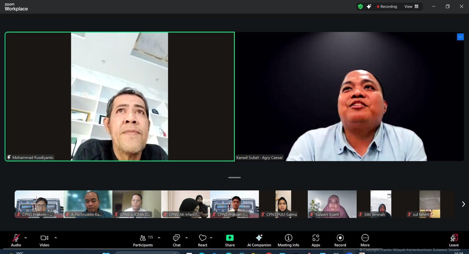 Jajaran Kanwil Kemenkum Sulsel Diedukasi Peran Analis Hukum dalam Pengawasan Produk Hukum Daerah