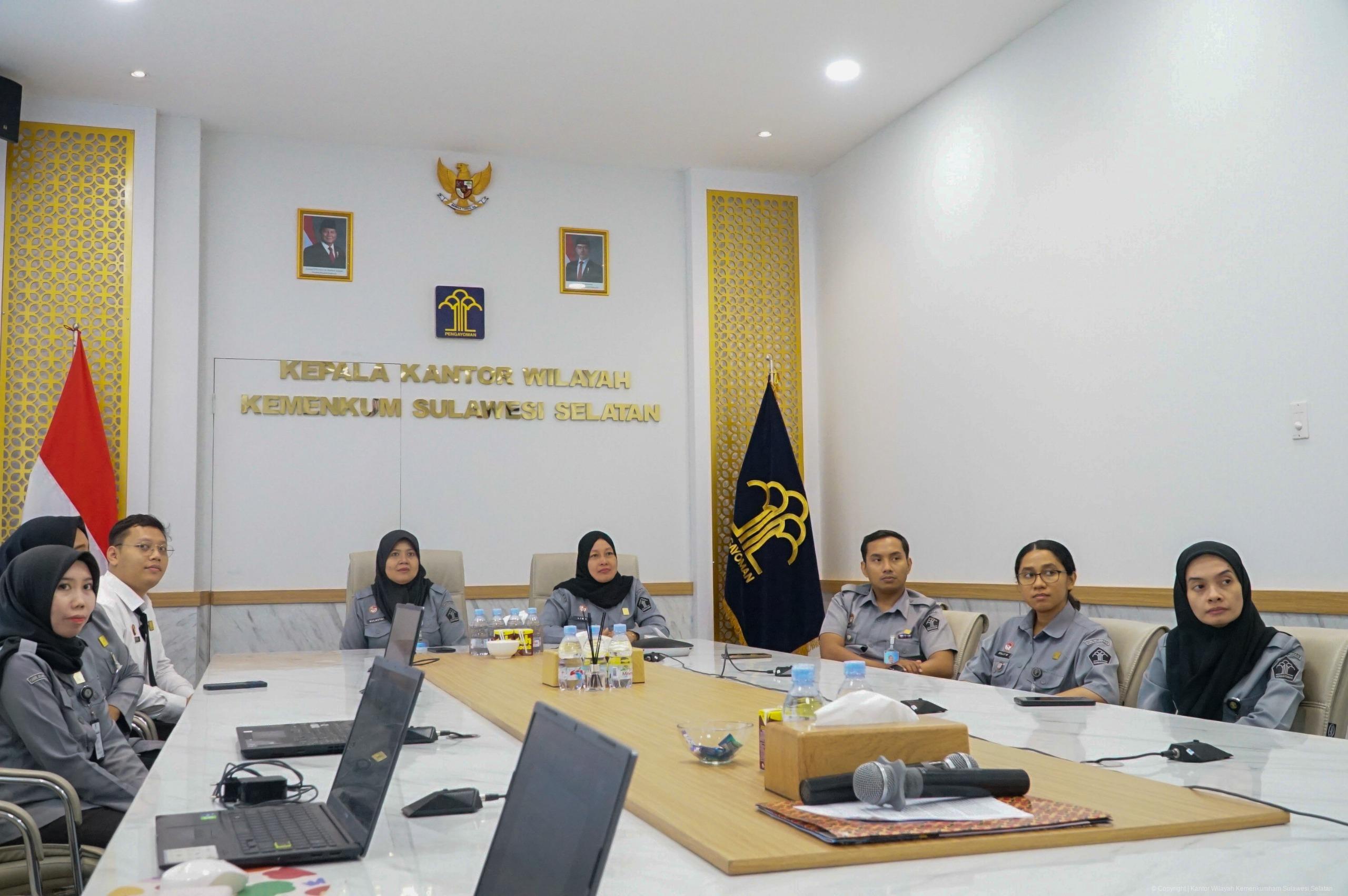 Kanwil Kemenkum Sulsel Ikuti Juknis Program Pemagangan Nasional Secara Virtual