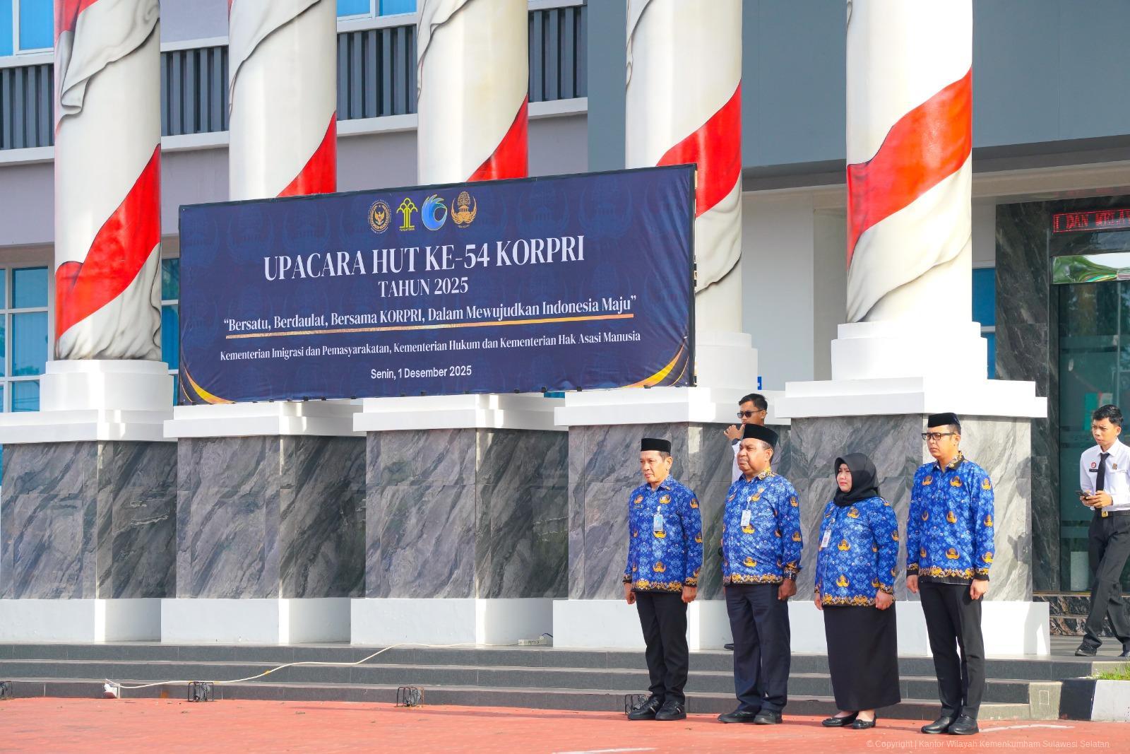 Empat Kanwil Gelar Upacara Bersama Peringati Hari KORPRI ke-54