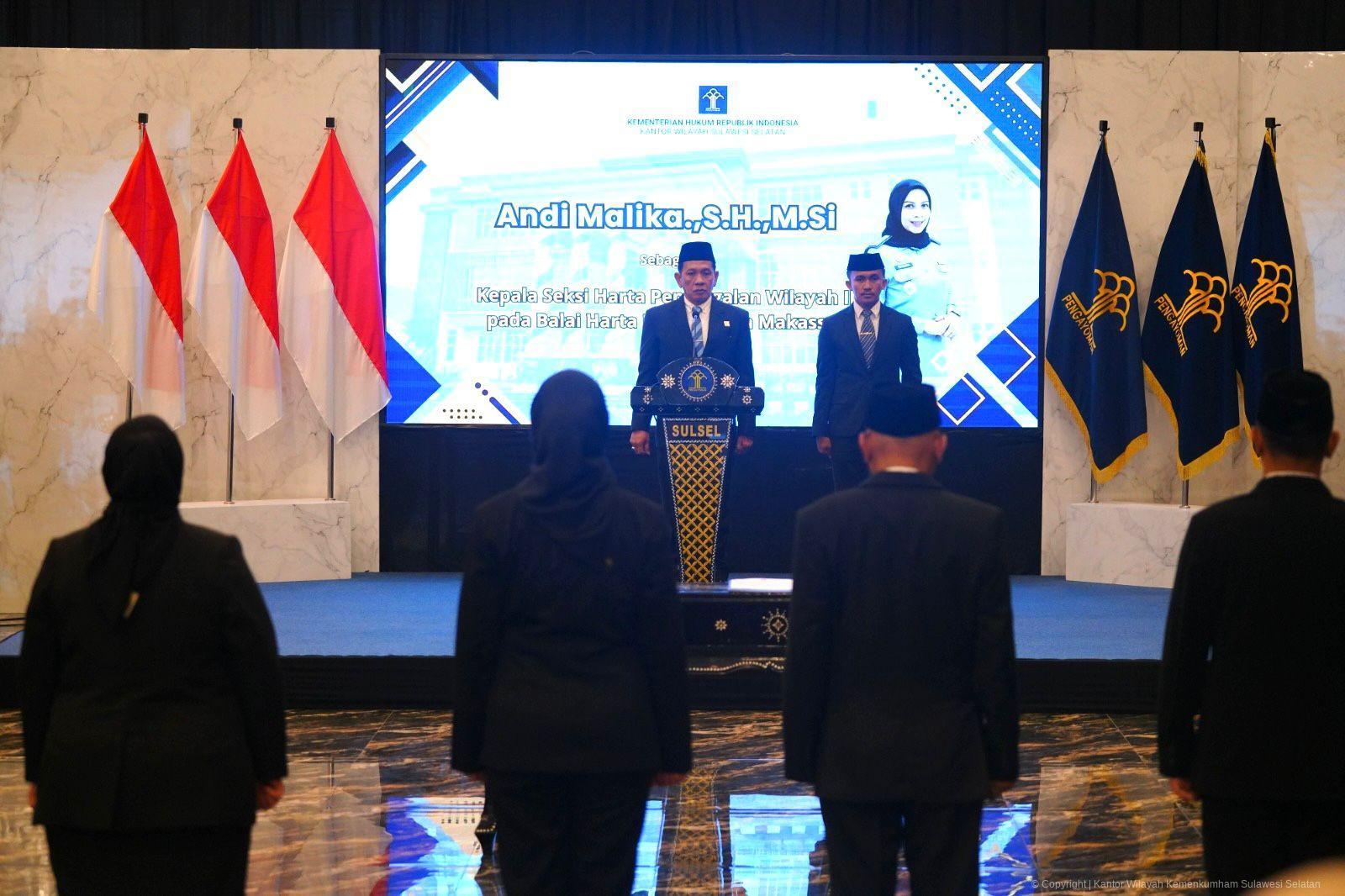 Andi Basmal Lantik Kepala Balai Harta Peninggalan Makassar dan Sejumlah Pejabat Manajerial, Tegaskan Penguatan Kinerja