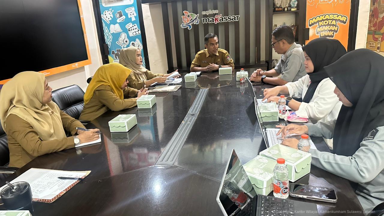 Kanwil Kemenkum Sulsel Perkuat Sinergi dengan Dispar Makassar Dorong Ekonomi Kreatif Berbasis KI