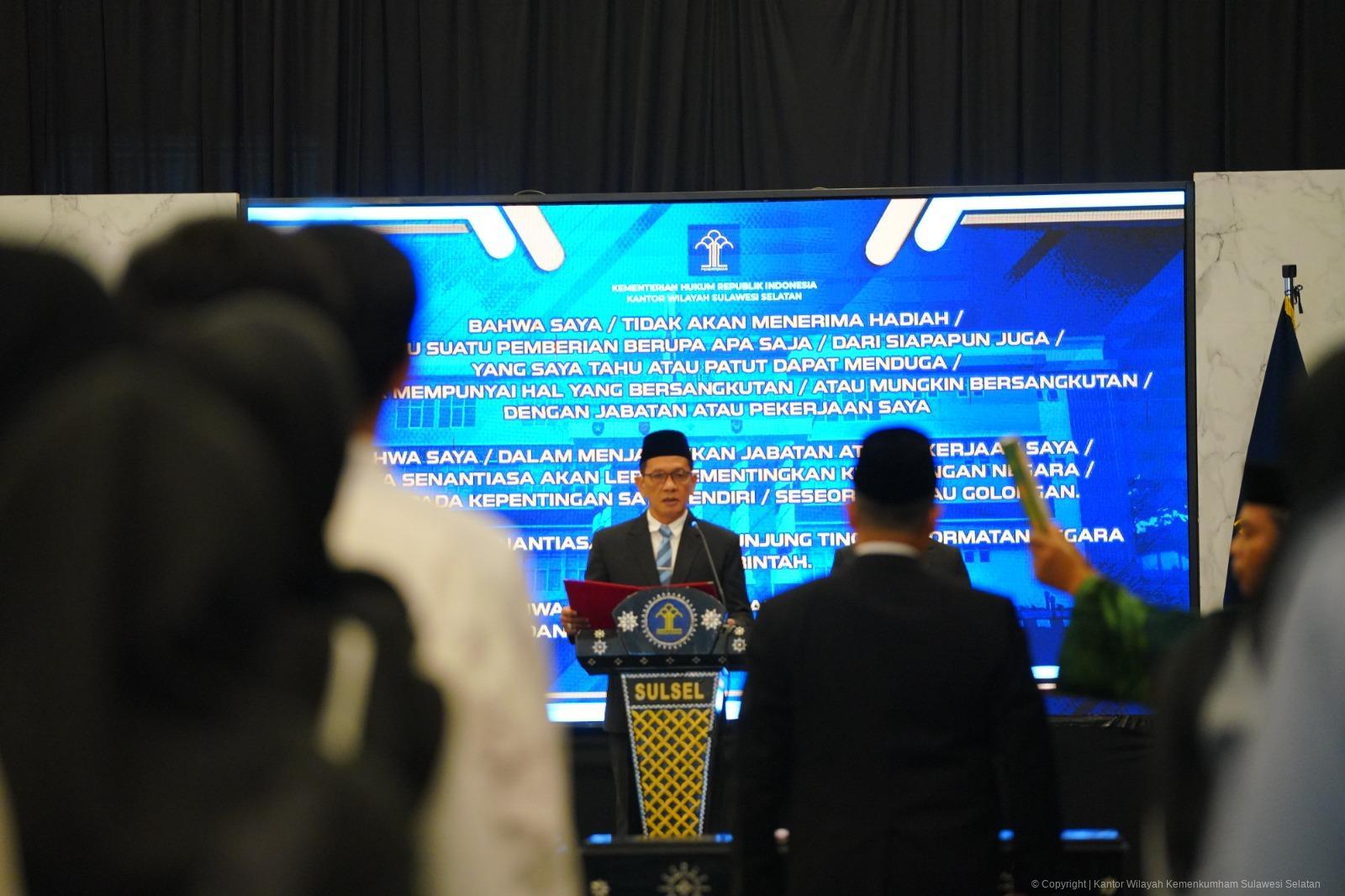 Lantik Pejabat Manajerial, Kakanwil Tegaskan Profesionalime Hingga Kepastian Layanan