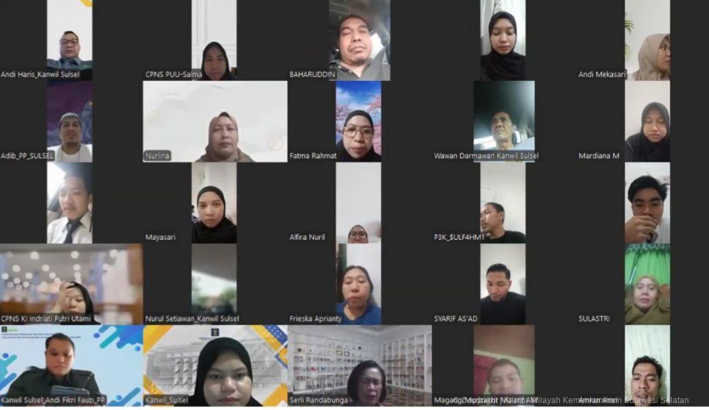 Jelang Ramadhan, Arahan Sore Virtual Kanwil Kemenkum Sulsel Tekankan Kesehatan, Etos Kerja, dan Disiplin ASN