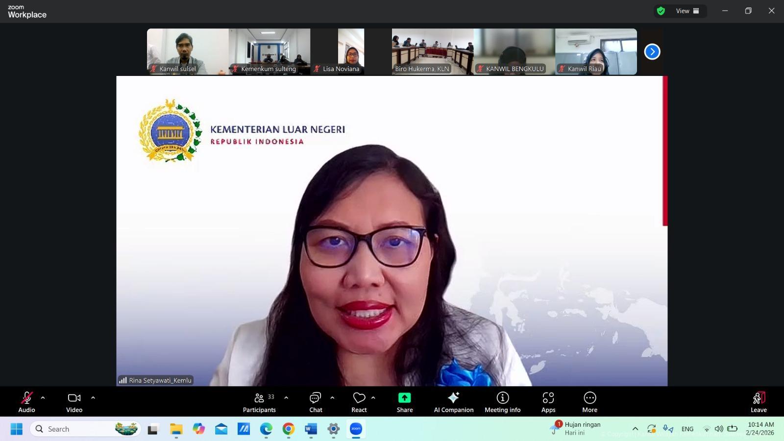 Kemenkum Sulsel Ikuti Workshop Kerja Sama Kementerian Hukum 