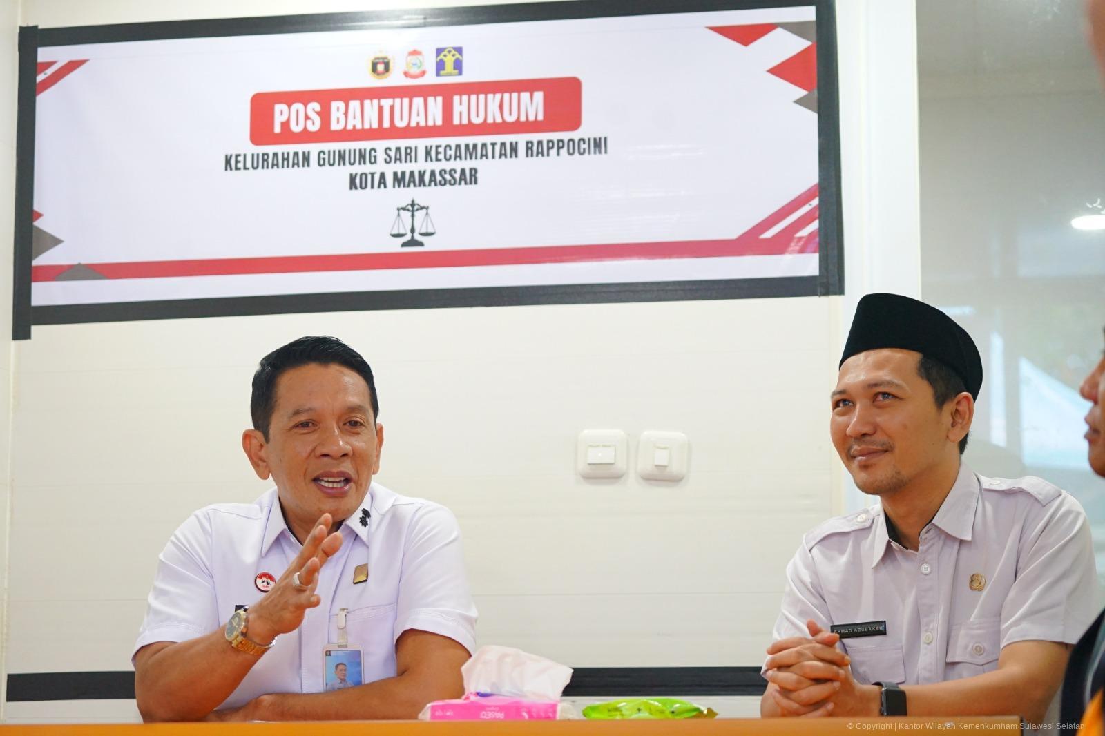 Kunjungi Posbankum Gunung Sari, Kakanwil Dorong Jadi Role Model Layanan Bantuan Hukum di Makassar