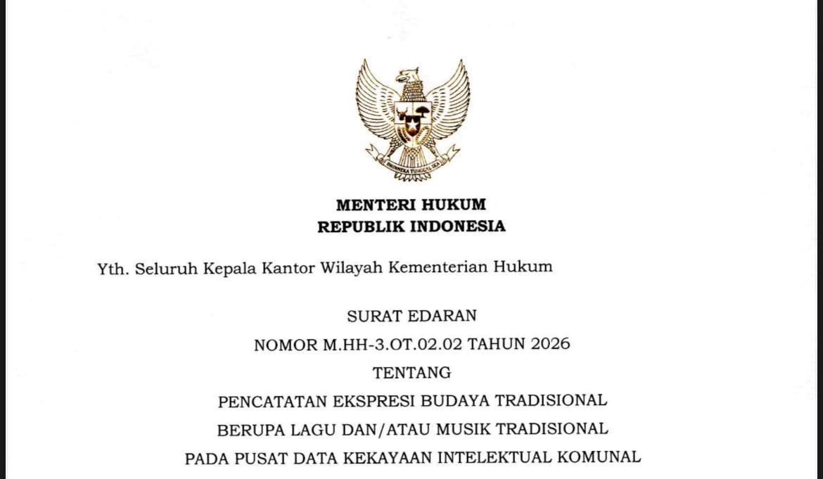 Menteri Hukum Terbitkan SE Pencatatan Lagu/Musik Tradisional, Kemenkum Sulsel Siap Perkuat Kolaborasi dengan Pemda
