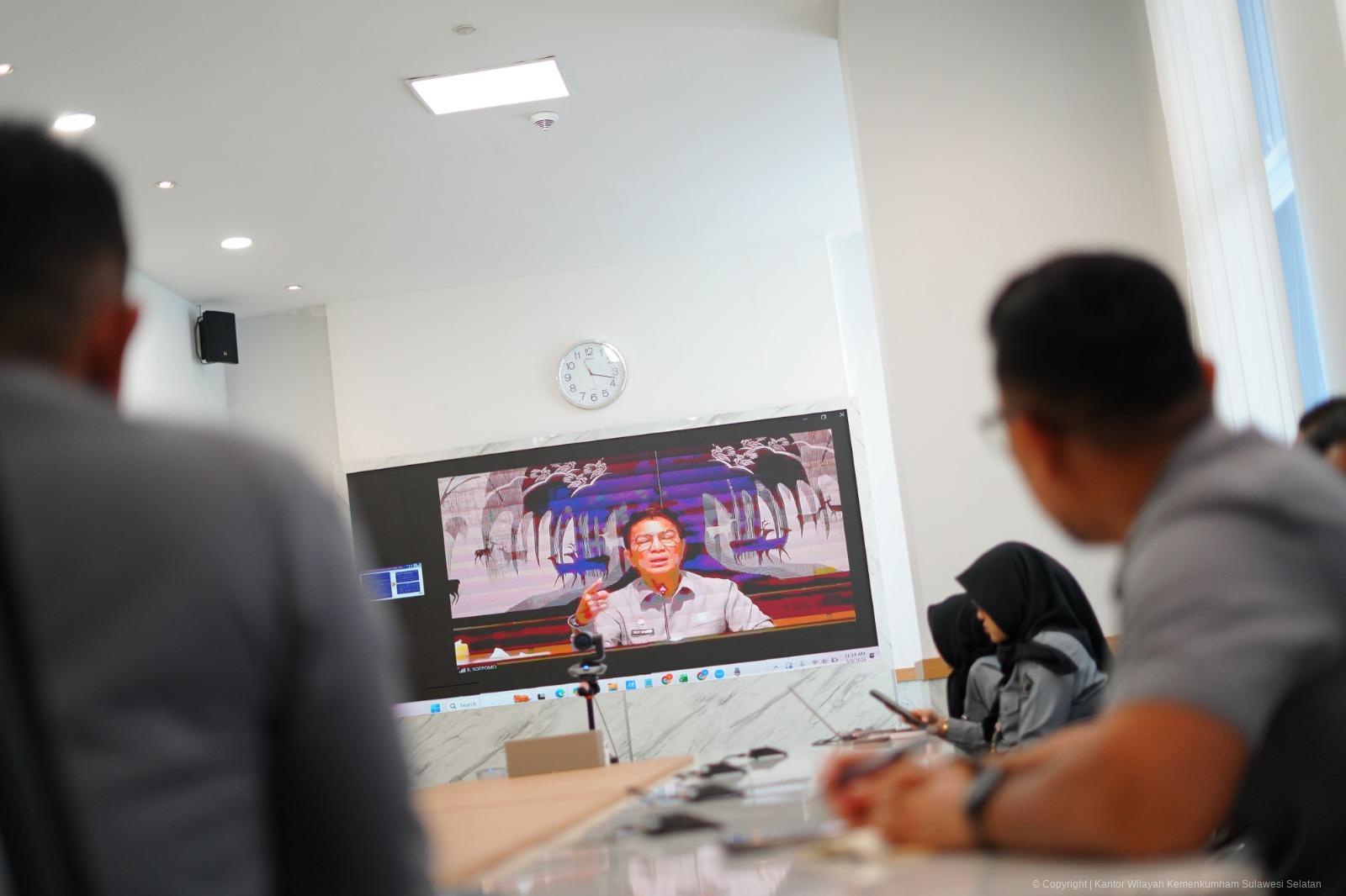 Sekjen Kementerian Hukum Apresiasi Kanwil Sulsel atas Dukungan Pemenuhan Data Dukung SPIP dan Manajemen Risiko