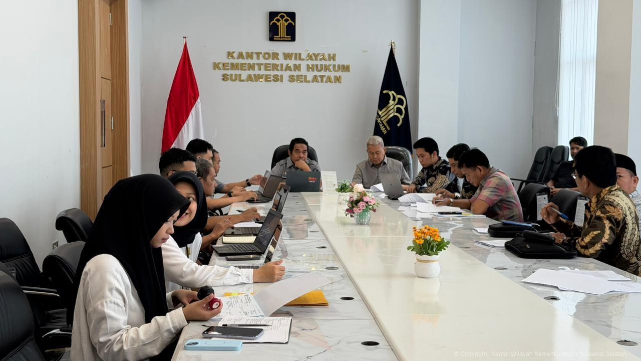 Kanwil Kemenkum Sulsel Harmonisasi Ranperbup Wajo tentang Peta Jalan Pembangunan Kependudukan