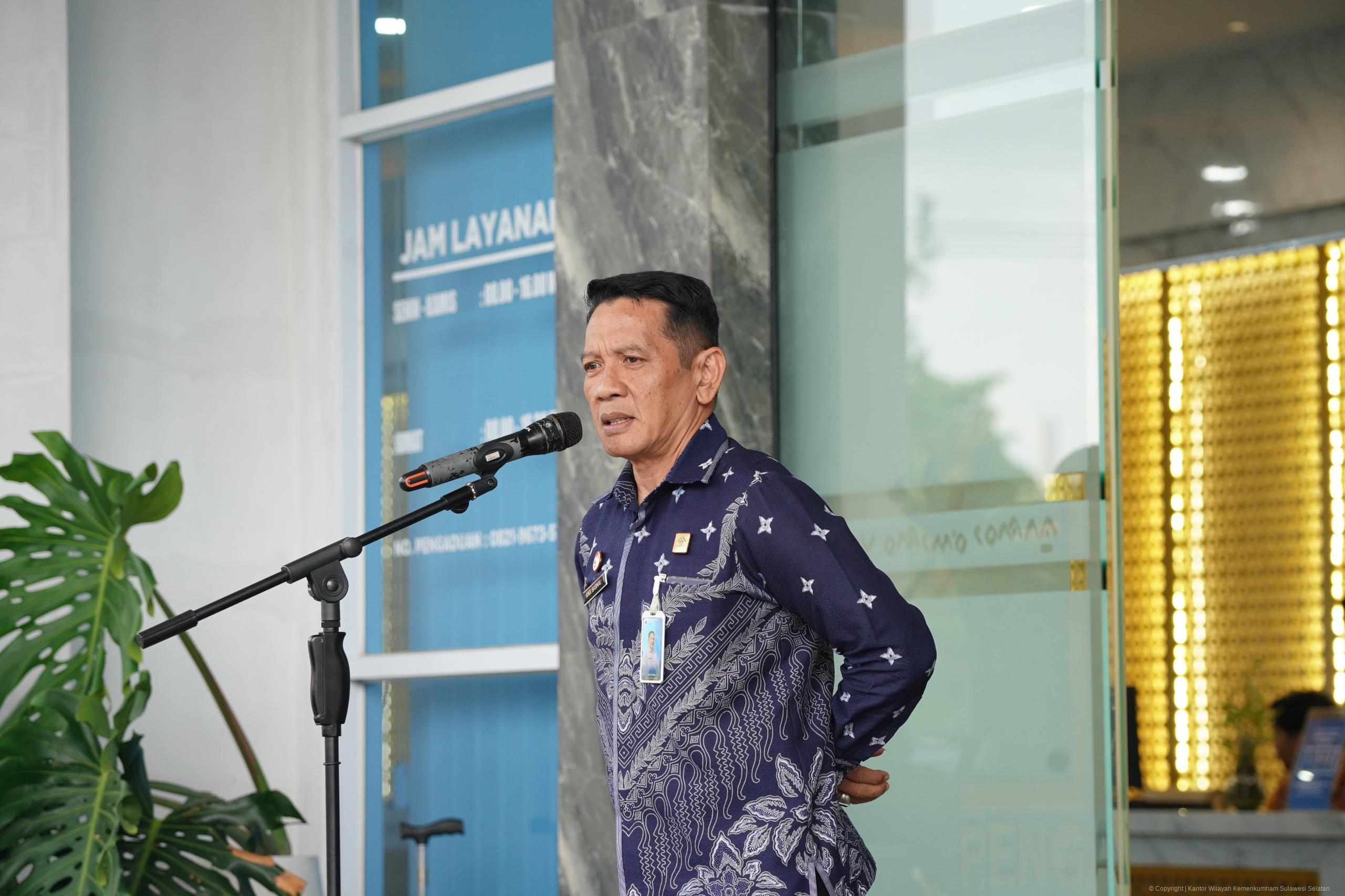 Kakanwil Andi Basmal Dorong Seluruh Jajaran Kanwil Kemenkum Sulsel Wujudkan Pembangunan ZI