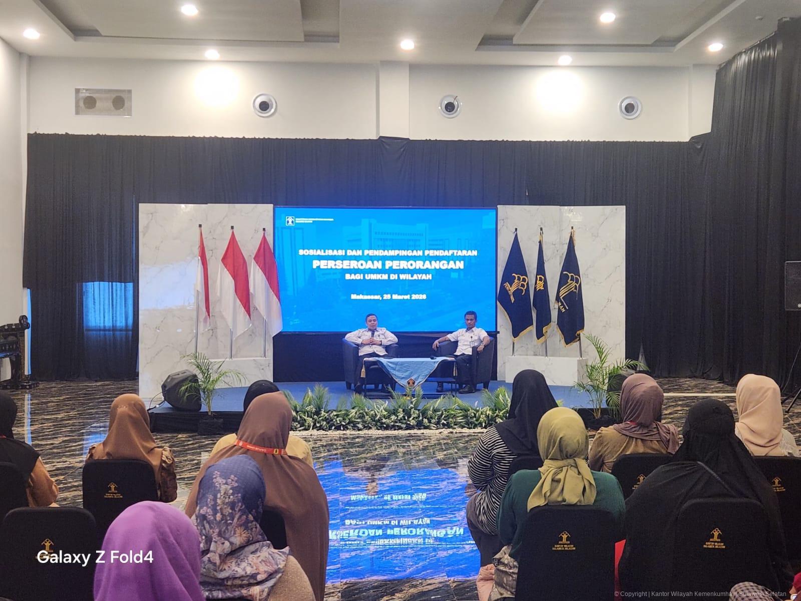 Kemenkum Sulsel Sosialisasikan Perseroan Perorangan kepada UMKM di Sulsel