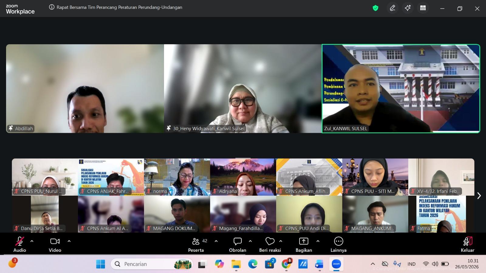 Kepala Divisi P3H Tekankan Komitmen Tim dalam Percepatan Harmonisasi dan Penyusunan Naskah Akademik