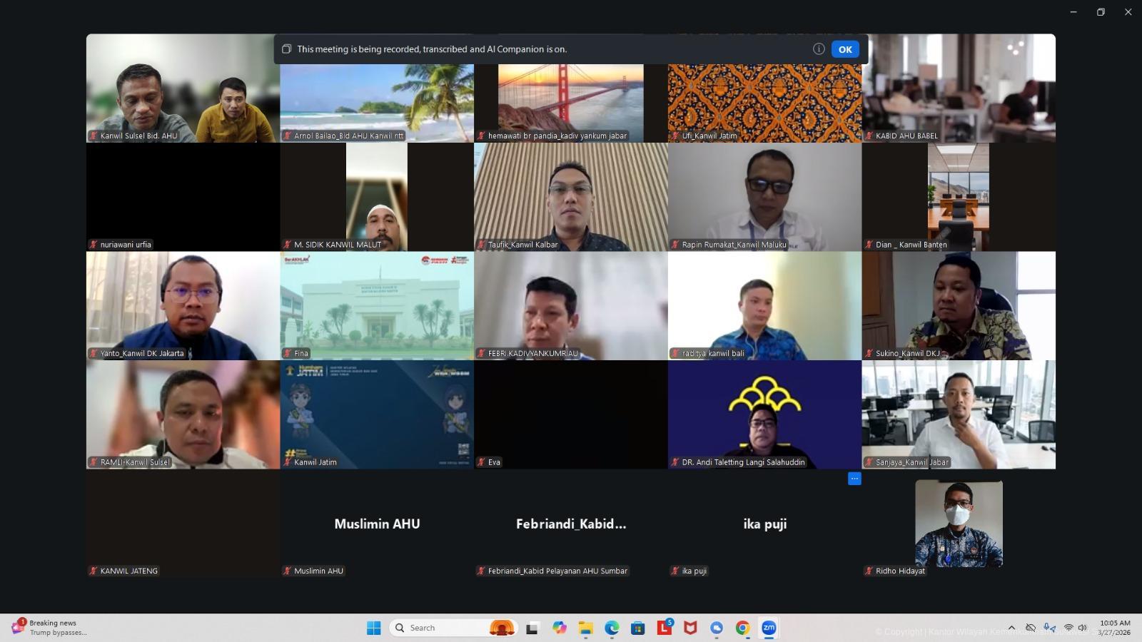 Kemenkum Sulsel Raih Capaian Tertinggi di Klaster B Pendirian Perseroan Perorangan Nasional
