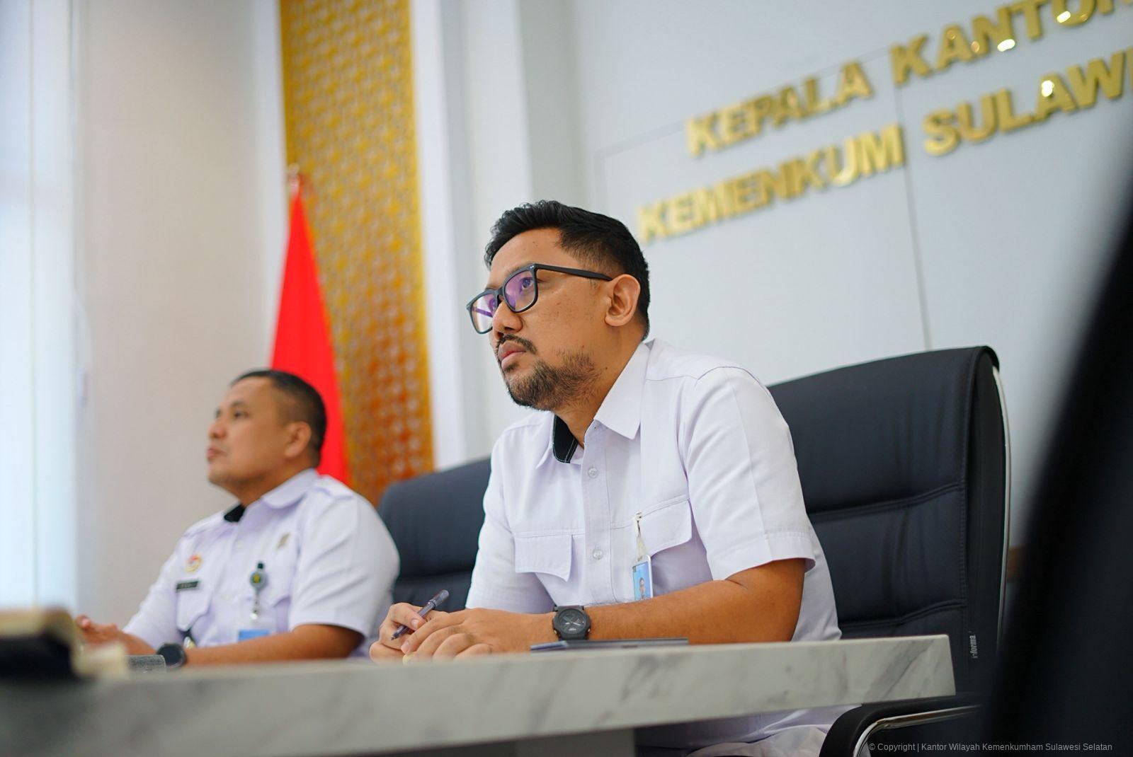 Kanwil Kemenkum Sulsel Ikuti Rapat Koordinasi Persiapan Kunjungan Kerja DPR RI