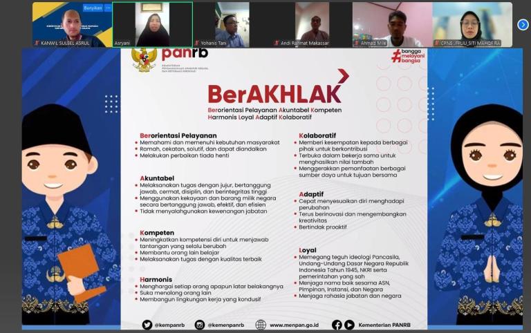 ASN Kanwil Kemenkum Sulsel Tanamkan Semangat BerAKHLAK dalam Budaya Kerja