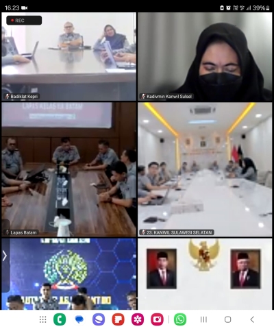 Bersiap Desk Evaluasi TPI menuju WBK 15 Satker Kanwil Kemenkumham Sulsel Ikuti Entry Meeting Pembangunan ZI Oleh Inspektorat Wilayah I