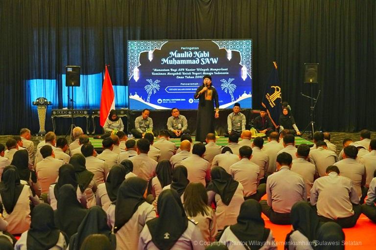 Gelar Maulid Nabi Muhammad SAW Kakanwil Kemenkumham Sulsel Ajak Seluruh Pegawai Jalani Hidup Dengan 3M3