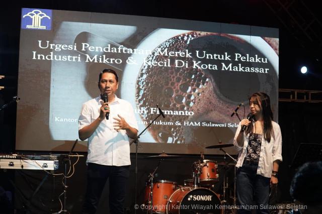 Hari KI Sedunia Kanwil Kemenkum Sulsel Berbagi Pengetahuan Merek Pada Makassar Culinary Night