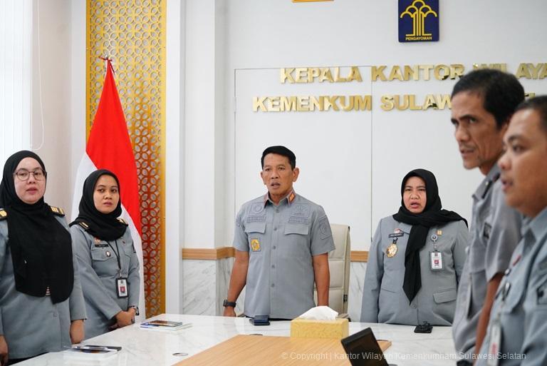 Ikuti Rakornis Secara Daring Kakanwil Kemenkum Sulsel Siap Akselerasi Kegiatan BSK di Wilayah1