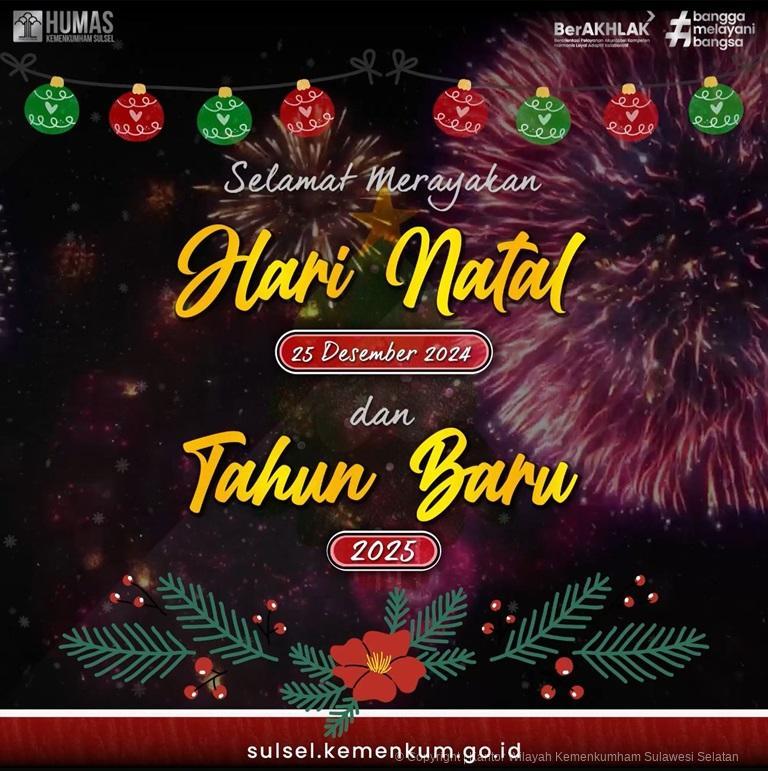 Jajaran Kanwil Kemenkumham Sulsel Ucapkan Selamat Natal Bagi Umat Kristiani