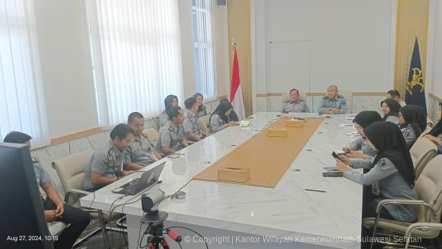 Jelang Verifikasi Dokumen Unggah Seleksi CPNS Kanwil Kemenkumham Sulsel Rapat Bersama Biro SDM Setjen Kemenkumham