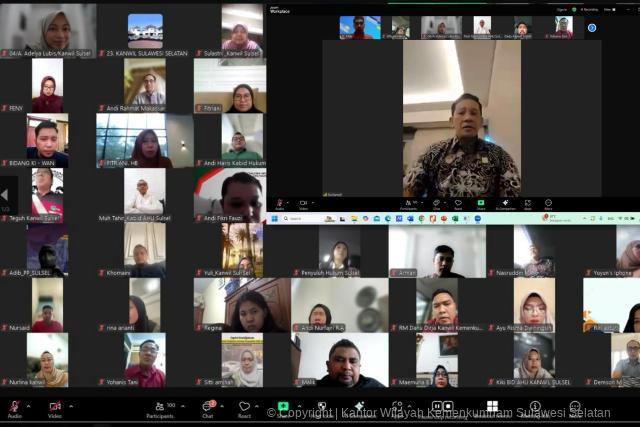 Kakanwil Kemenkum Sulsel Instruksikan Pemenuhan Data Dukung dan Inovasi dalam Pembangunan ZI Menuju WBBM