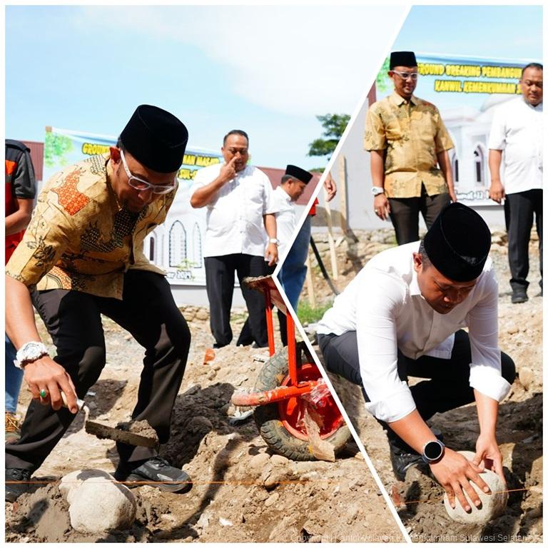 Kakanwil Taufiqurrakhman Letakkan Batu Pertama Pembangunan Masjid Kanwil Kemenkumham Sulsel5