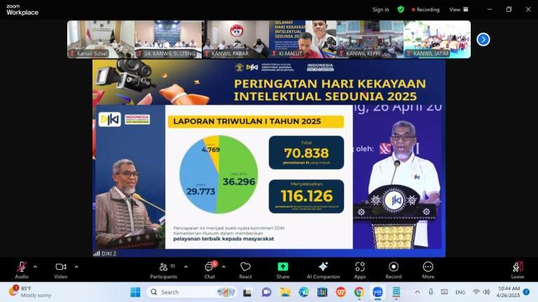 Kanwil Kemenkum Sulsel Ambil Bagian Pada Peringatan Hari Kekayaan Intelektual Sedunia 20252