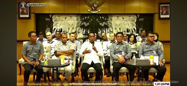 Kanwil Kemenkum Sulsel Berkontribusi dalam Capaian Kinerja Kemeterian Hukum