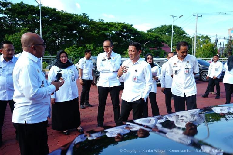 Kanwil Kemenkum Sulsel Gelar Apel Kendaraan Dinas