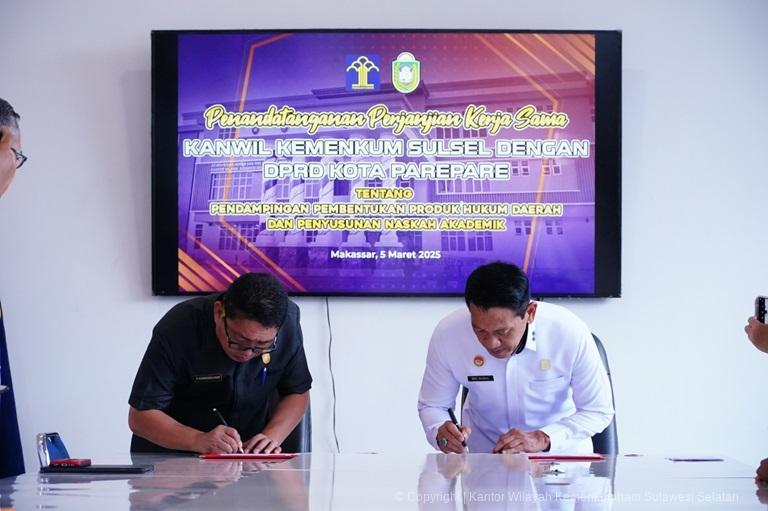 Kanwil Kemenkum Sulsel Jalin Kerjasama Dengan DPRD Parepare Dalam Pendampingan Pembentukan Produk Hukum Daerah4
