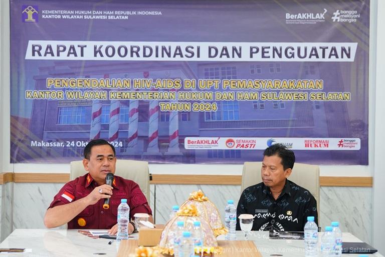 Kanwil Kemenkumham Sulsel Gandeng Dinas Kesehatan Provinsi Sulawesi Selatan Perkuat Pengendalian TBC HIVAIDS di UPT5