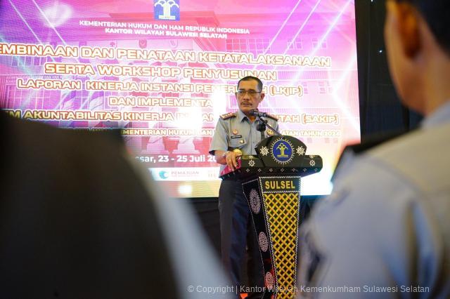 Kanwil Kemenkumham Sulsel Gelar Pembinaan Penataan Ketatalaksanaan Workshop LKjIP dan SAKIP
