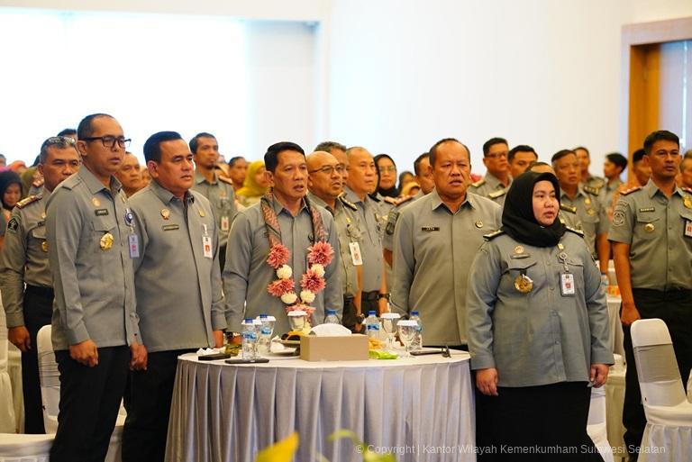 Kanwil Kemenkumham Sulsel Gelar Penyambutan dan Pengantar Tugas Pimpinan Tinggi Kanwil Sulsel6