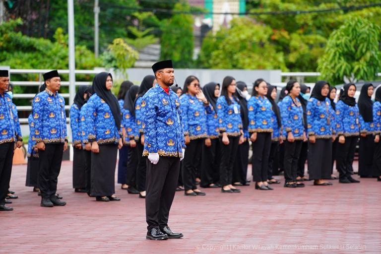 Kanwil Kemenkumham Sulsel Gelar Upacara HUT KORPRI ke 531
