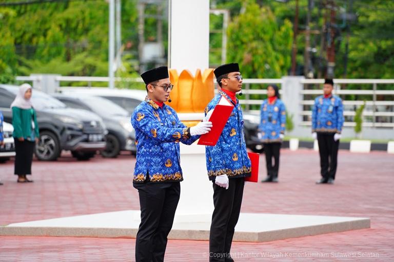 Kanwil Kemenkumham Sulsel Gelar Upacara HUT KORPRI ke 534