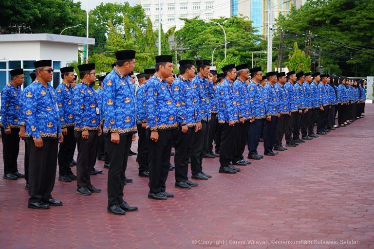 Kanwil Kemenkumham Sulsel Gelar Upacara HUT KORPRI ke 535