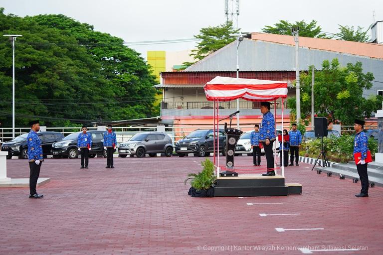 Kanwil Kemenkumham Sulsel Gelar Upacara HUT KORPRI ke 536