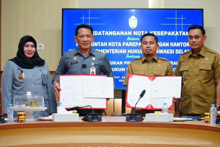 Kemenkum Sulsel dan Pemkot Parepare Jalin Kerjasama Pembangunan Hukum Daerah