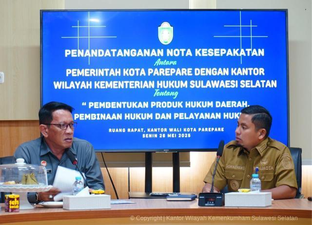 Kemenkum Sulsel dan Pemkot Parepare Jalin Kerjasama Pembangunan Hukum Daerah1
