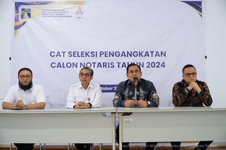 Pantau Pelaksanaan CAT Seleksi Pengangkatan Calon Notaris Ini Sejumlah Arahan Kakanwil Kemenkumham Sulsel