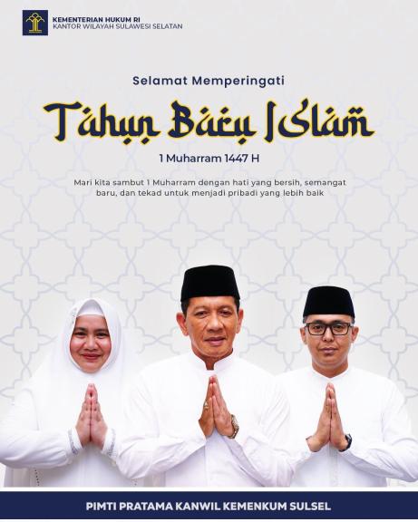Peringati Tahun Baru Islam Momentum Kanwil Kemenkum Sulsel Akselerasi Perubahan