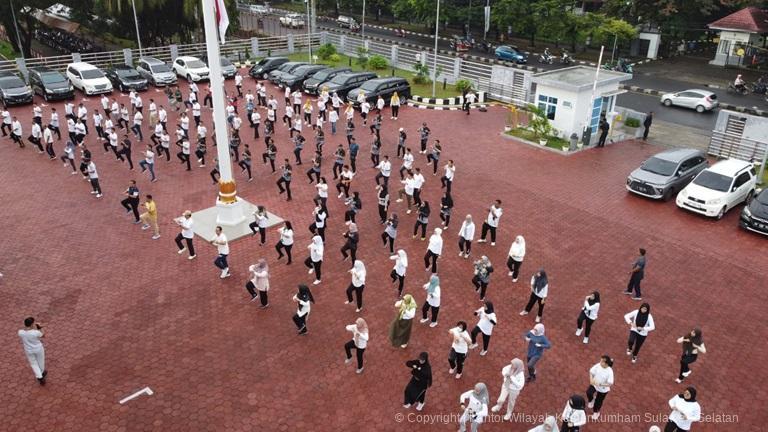 Perkuat Sinergitas 3 Kantor Wilayah Di bawah Kemenko Hukum HAM dan Imipas Gelar Senam Bersama3