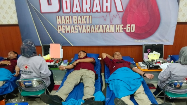 Rangkaian Peringatan HBP ke 60 Kanwil Kemenkumham Sulsel Gelar Donor Darah