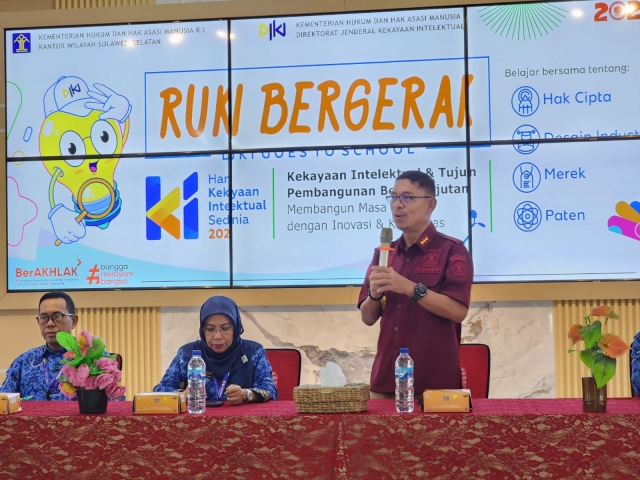 Semarak Hari Kekayaan Intelektual Sedunia ke 24 Kanwil Kemenkumham Sulsel Sosialisasikan KI kepada Pelajar